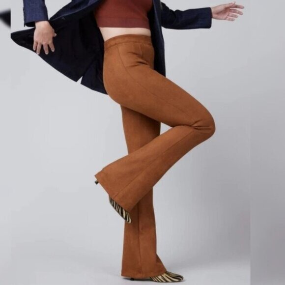 NWT Spanx Faux Suede Flare Pant Caramel, Size Small 2 - Picture 9 of 9
